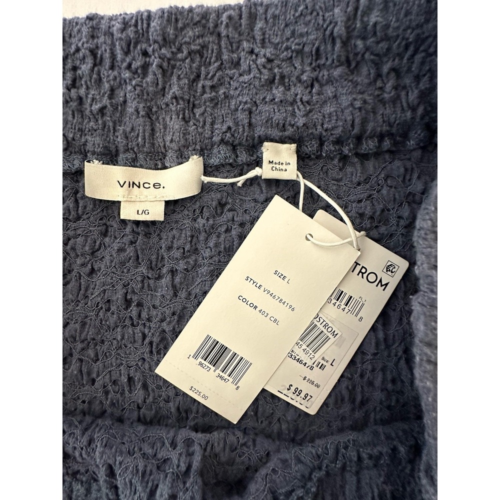 New Vince Jade Nubby‎ Knit Midi Skirt Blue Straight Pull On 32 X31 - Picture 5 of 7